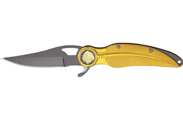 China Made Eagle Feather Linerlock Knife - view 4